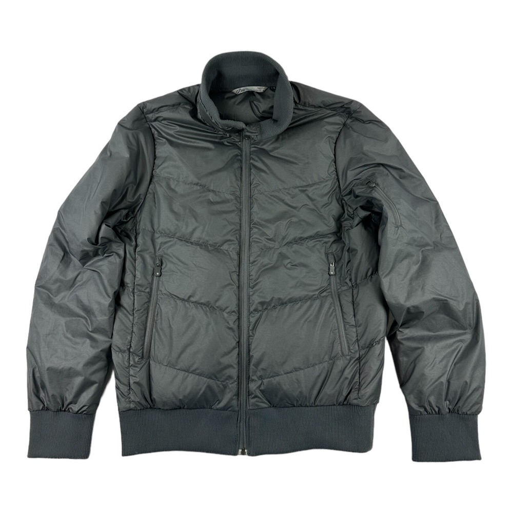 QOR Gray Water Repellent Down Full Zip Mens Puffer Jacket Size Small Mint